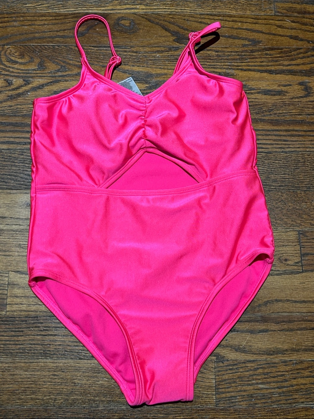 Kids One-Piece Swimsuit - Black and Hot Pink - Picture 3 of 4